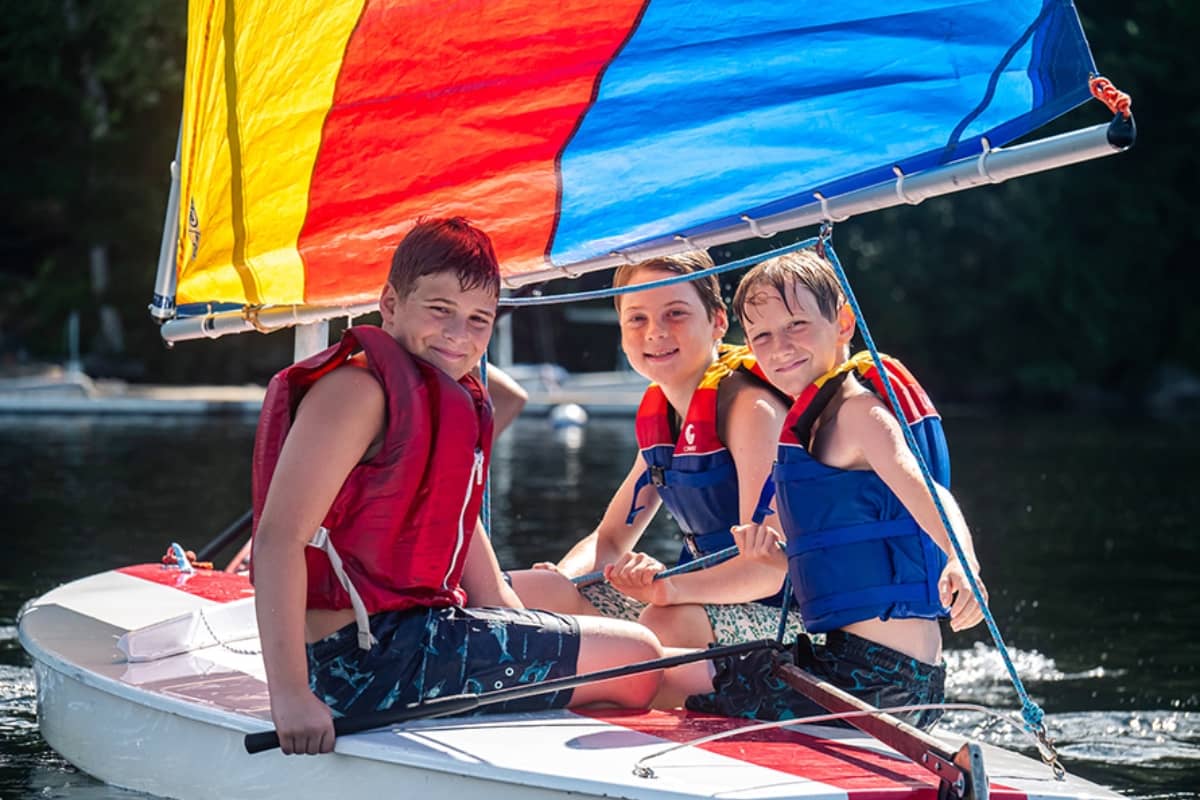 Kids going parasailing at Birch Rock Camp