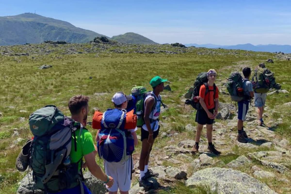 Campers going on a hiking trip