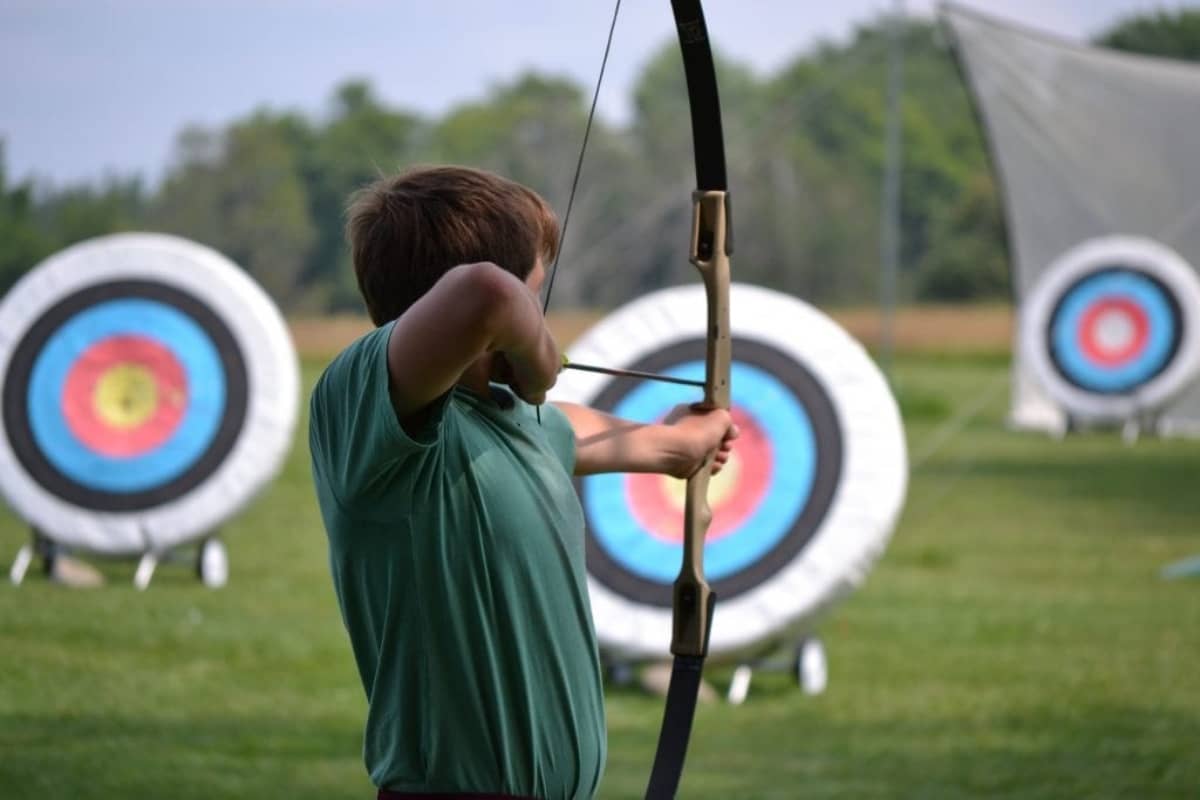 Boy doing archery