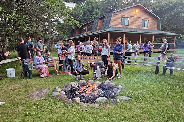 Kids enjoying a campfire
