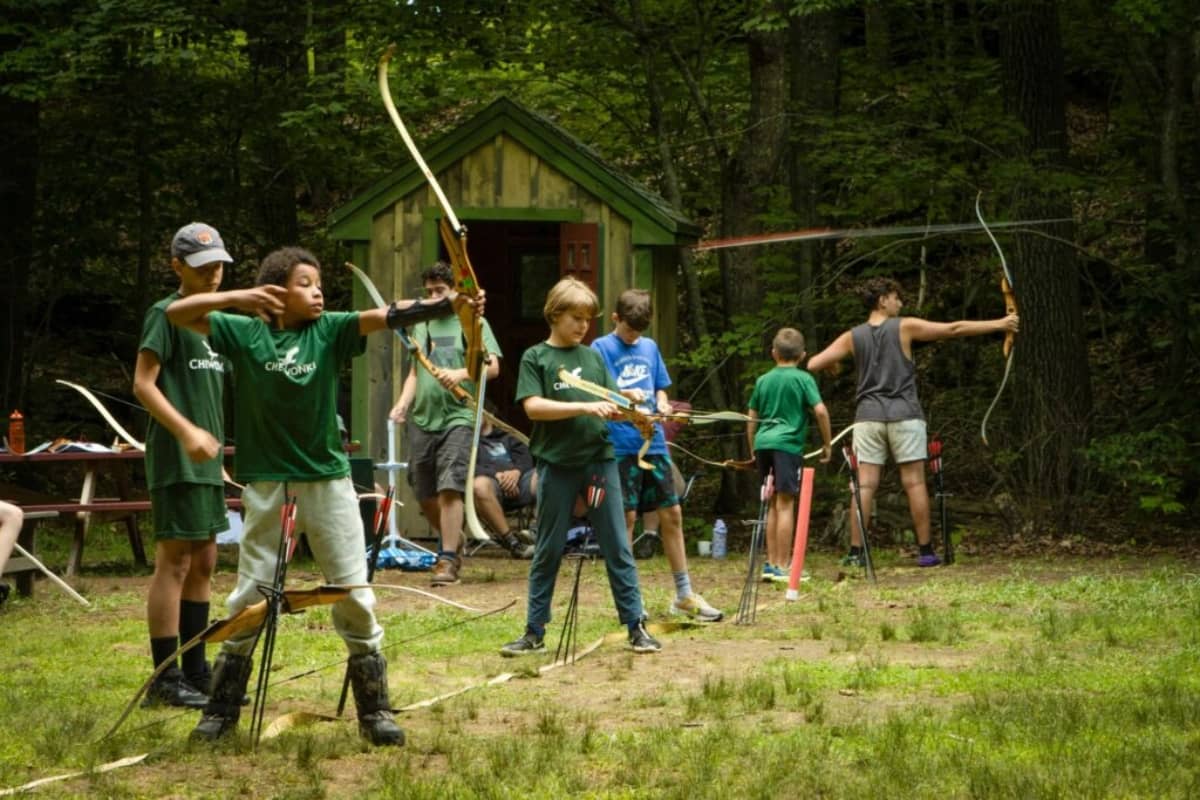 Kids doing archery