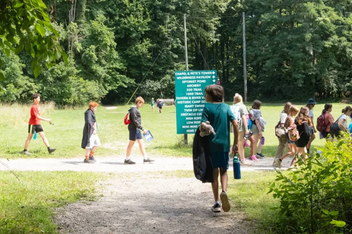 Kids going on a walk outdoors