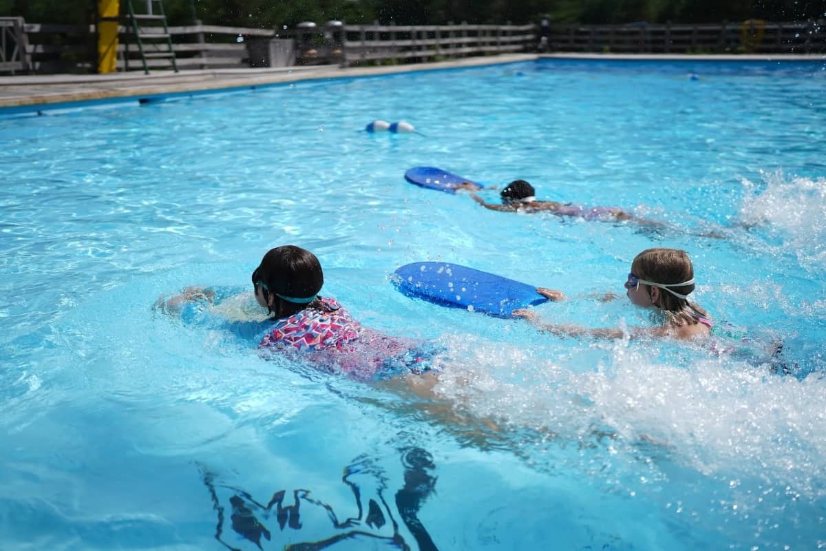 Children swimming at Hidden Valley Camp
