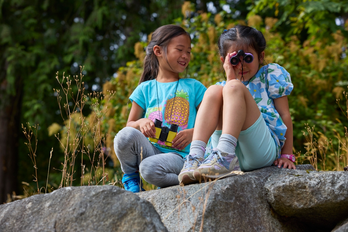 Kids with binoculars