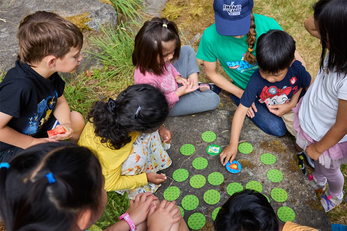 Children playing games at Champ Camp Great Outdoors