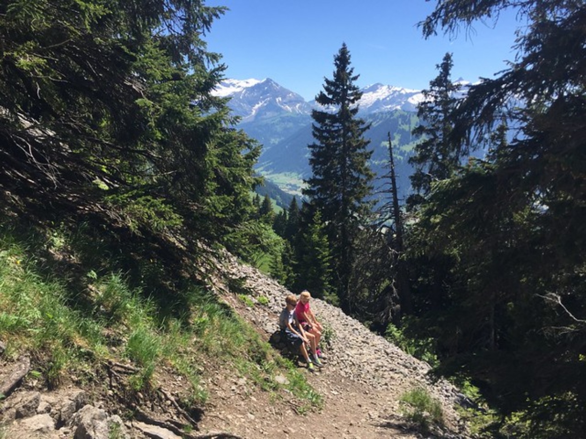 Kids hiking at Lovell Camps