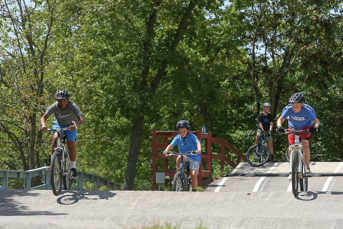 Kids going biking together