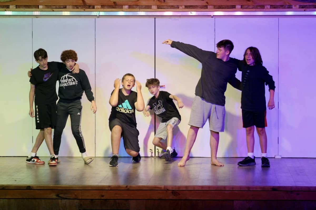 Campers performing in a show