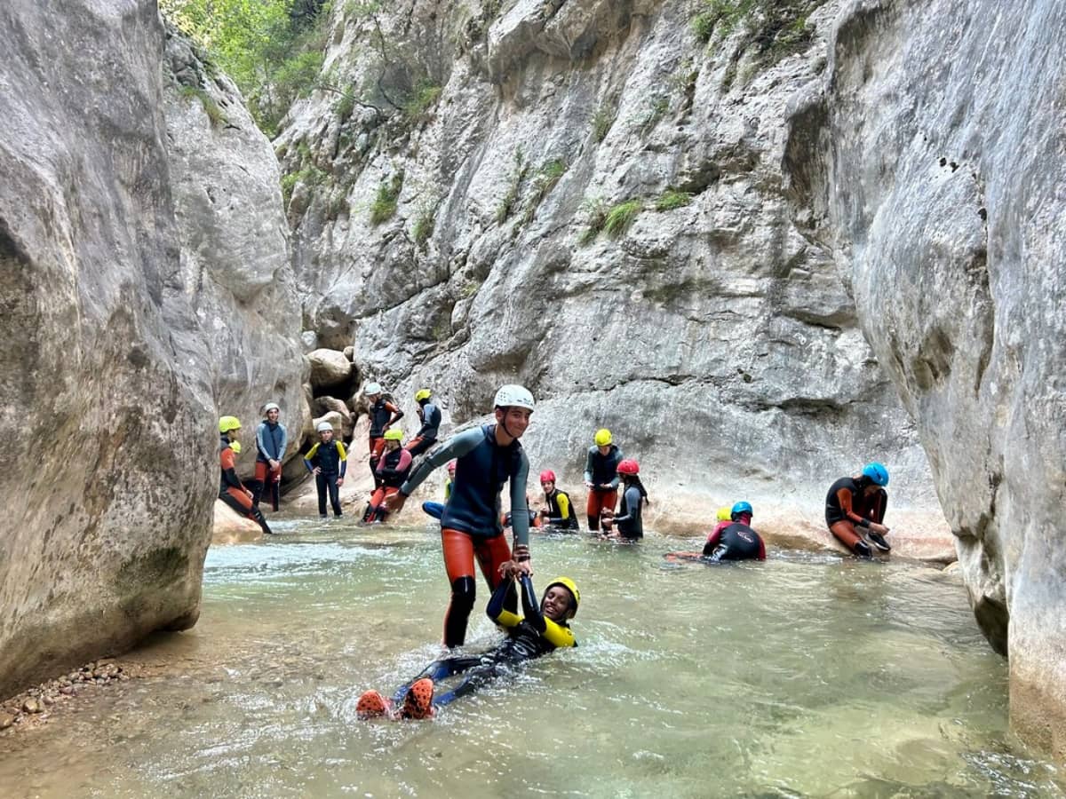 Pyrene summer camp kids on the river
