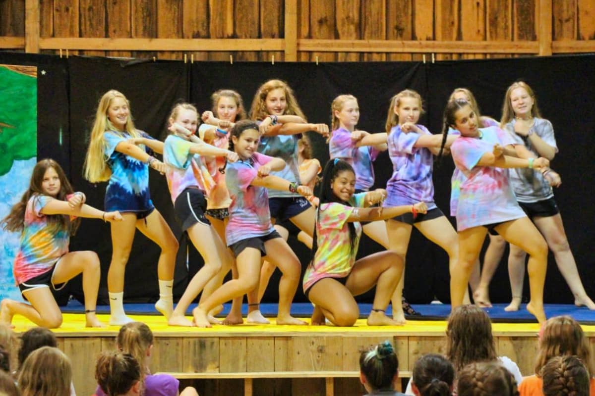 Campers performing infront of an audience