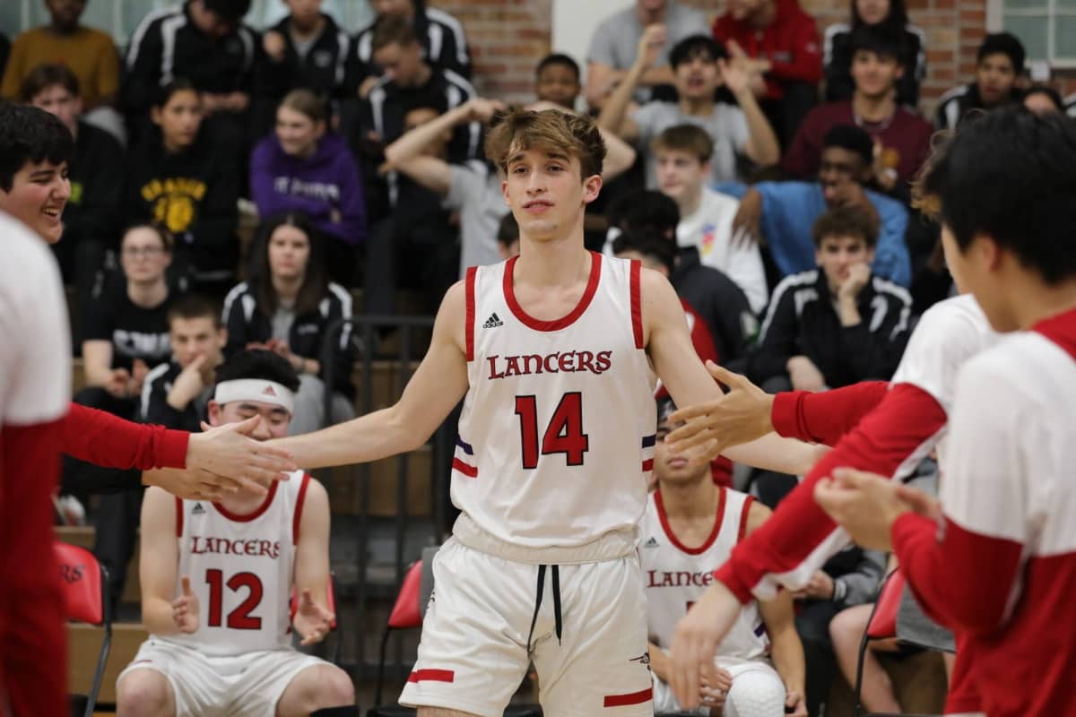 Campers playing basketball