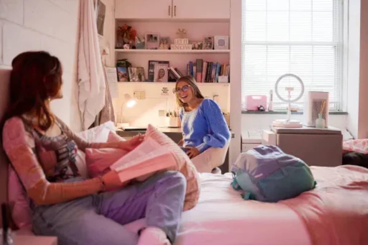 Two girls in a dorm