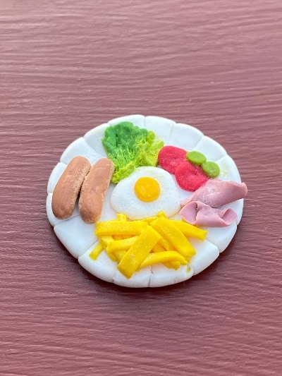 breakfast food clay figure